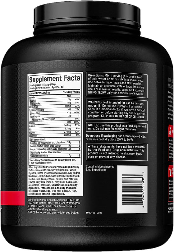 Muscletech Nitro Tech Isolate - Milk chocolate