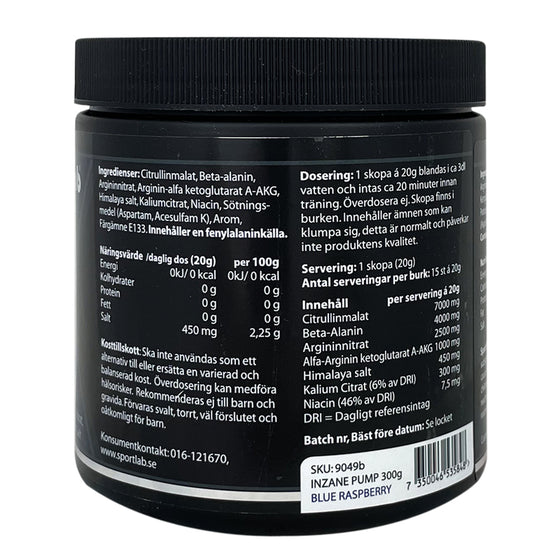 Inzane PUMP Strawberry Flavor 300g